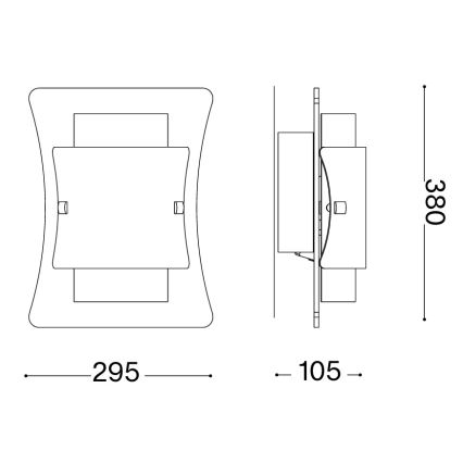 Ideal Lux - Aplică de perete TRIPLO 2xE27/60W/230V transparentă