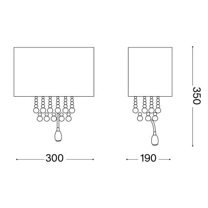 Ideal Lux - Aplica de perete LED 2xE14/40W/230V + LED/1W