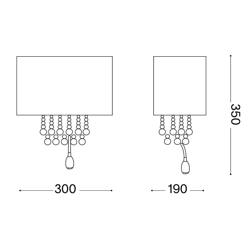 Ideal Lux - Aplica de perete LED 2xE14/40W/230V + LED/1W