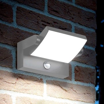 Ideal Lux - Aplică LED de exterior cu senzor SWIPE LED/21W/230V CRI 90 IP54 gri