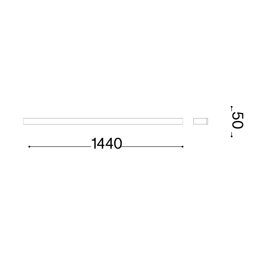 Ideal Lux - Aplică LED de exterior LINEA, 23W, 230V, CRI 90, 144 cm, IP54, neagră