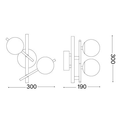 Ideal Lux - Aplică LED de perete ATLAS 2xG9/3W/230V aurie
