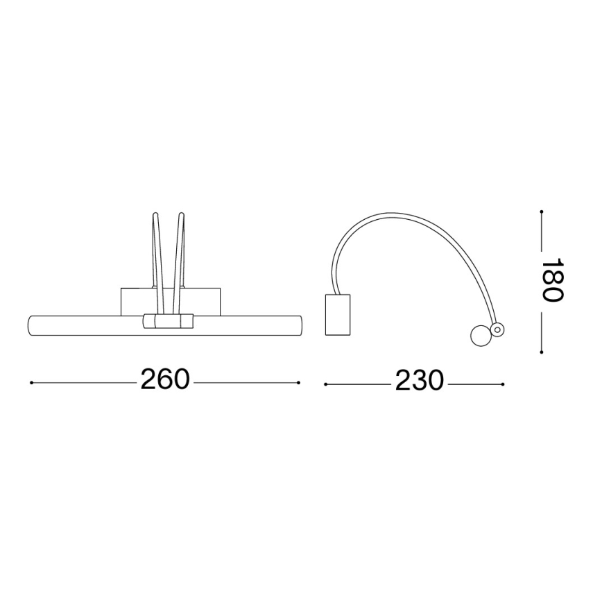 Ideal Lux - Aplica LED pentru tablou BOW, LED/3,5W/230V, CRI 90, 26 cm, alamă