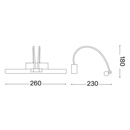 Ideal Lux - Aplica LED pentru tablouri BOW LED/3,5W/230V CRI 90 26 cm auriu
