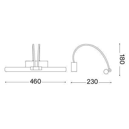 Ideal Lux - Aplica LED pentru tablouri MIRROR, 4,6W, 230V, crom lucios