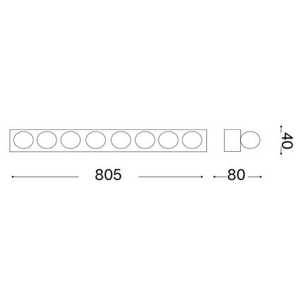 Ideal lux - Aplică perete 8xE14/40W/230V crom