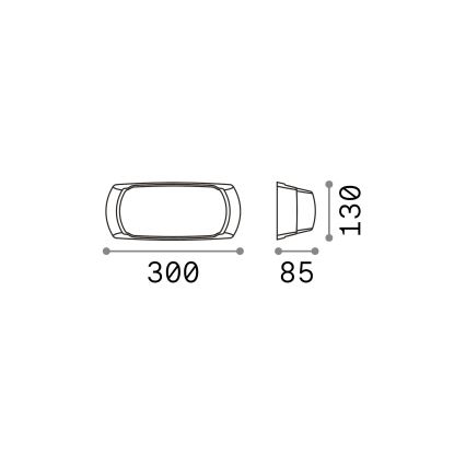 Ideal lux - Aplică perete exterior 1xE27/23W/230V negru IP66
