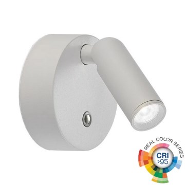 Ideal Lux - Aplică spot de perete LED reîncărcabilă, reglabilă, cu control tactil BEAN LED/3W/5V 2200 mAh CRI 95 alb