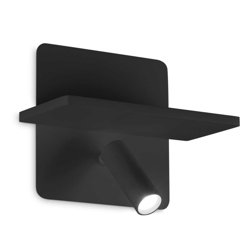 Ideal Lux - Aplica spot de perete PIANO LED/10W/230V CRI 90 USB negru