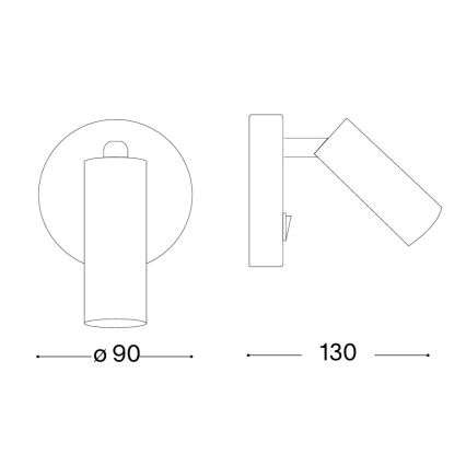 Ideal Lux - Aplica spot LED de perete PAGE, 3W, 230V, CRI 90, negru