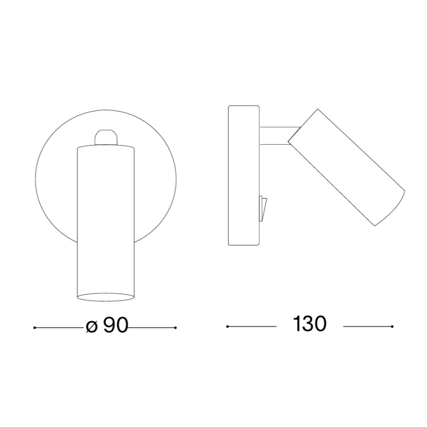 Ideal Lux - Aplica spot LED de perete PAGE, 3W, 230V, CRI 90, negru
