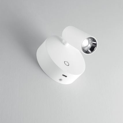 Ideal Lux - Aplică spot de perete LED dimabilă cu control tactil ELF, LED/3W/230V, CRI 95, alb