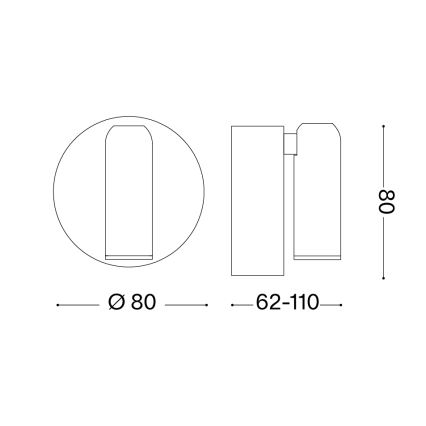 Ideal Lux - Aplică spot de perete LED BEAN, reîncărcabilă, cu reglare a intensității și control tactil, LED/3W/5V, CRI 95, negru