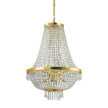 Ideal Lux - Candelabru cu cristale LED CAESAR, 12xG9/3W/230V, Ø 55 cm, auriu