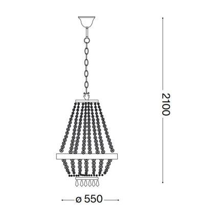 Ideal Lux - Candelabru cu cristale LED CAESAR, 12xG9/3W/230V, Ø 55 cm, auriu