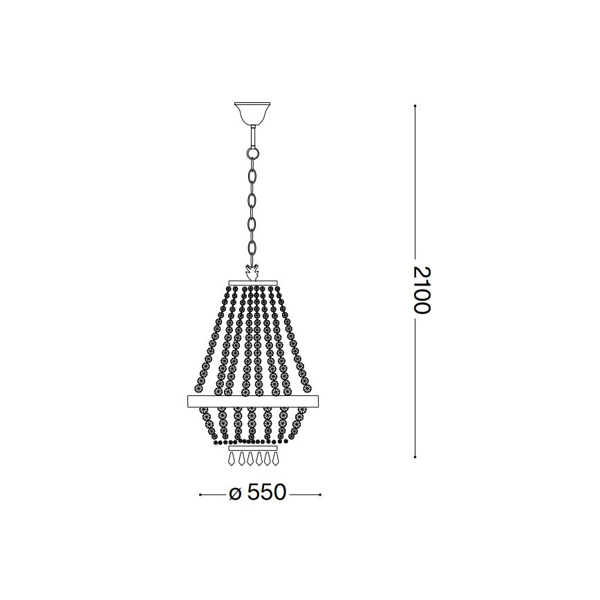 Ideal Lux - Candelabru cu cristale LED CAESAR, 12xG9/3W/230V, Ø 55 cm, auriu