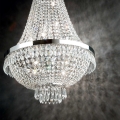 Ideal Lux - Candelabru LED cu cristale suspendat pe lanț CAESAR, 12xG9/3W/230V, Ø 55 cm, crom lucios