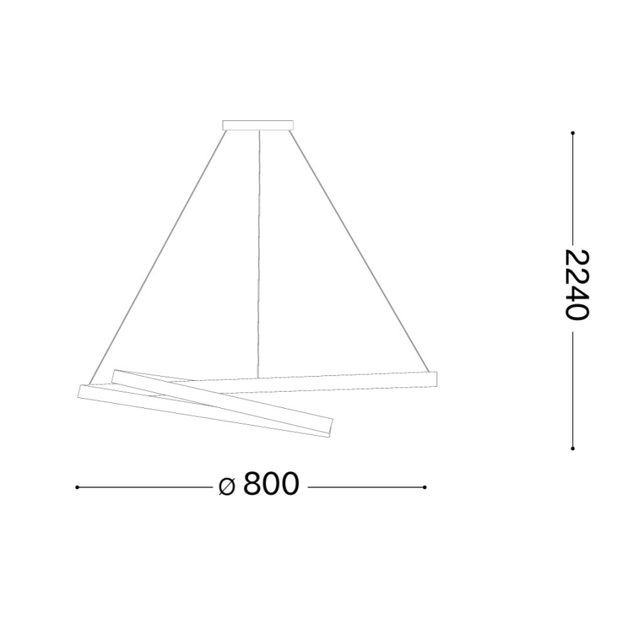 Ideal Lux - Lustra LED reglabilă pe cablu OZ LED/55W/230V, Ø 80 cm, CRI 90, auriu