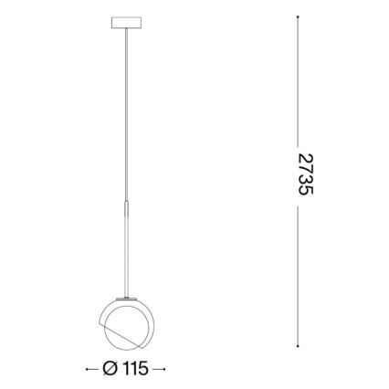 Ideal Lux - Pendul LED BLOOM pe cablu 1xG9/3W/230V Ø 11,5 cm auriu/bej fumuriu