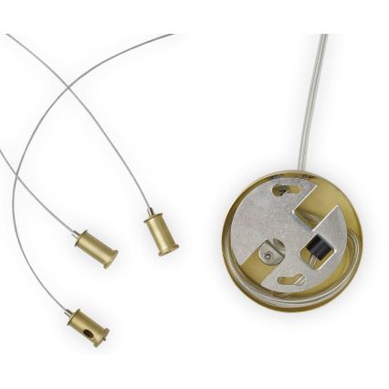 Ideal Lux - Lustră LED suspendată pe cablu PERLAGE, 11xG9/3W/230V, Ø 73 cm, auriu/bej fumuriu