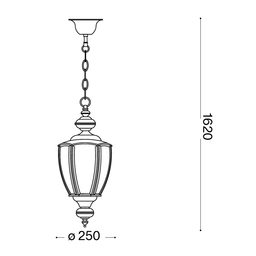 Ideal Lux - Candelabru pe lanț, 1xE27/60W/230V, Ø 25 cm, bronz