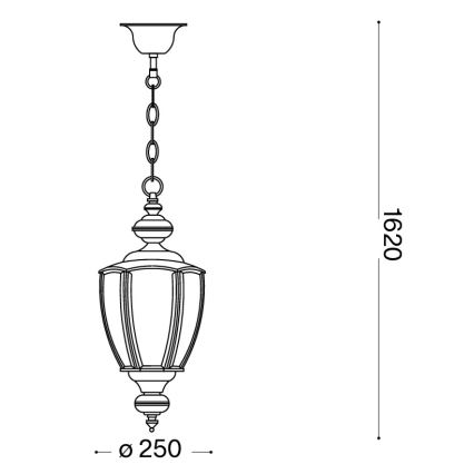 Ideal Lux - Candelabru suspendat pe lanț NORMA 1xE27/60W/230V Ø 25 cm bronz
