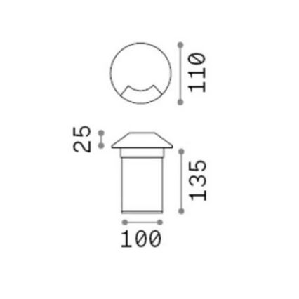 Ideal Lux - Corp îngropat LED ROCKET/3W/230V CRI 90 IK08 IP67 crom mat