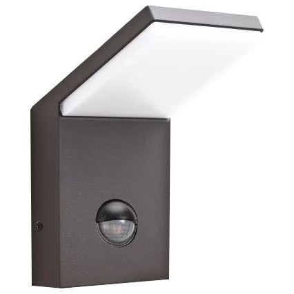 Ideal Lux STYLE - Lampă LED de exterior cu senzor, 9W, 230V, 4000K, CRI 90, IP54, antracit