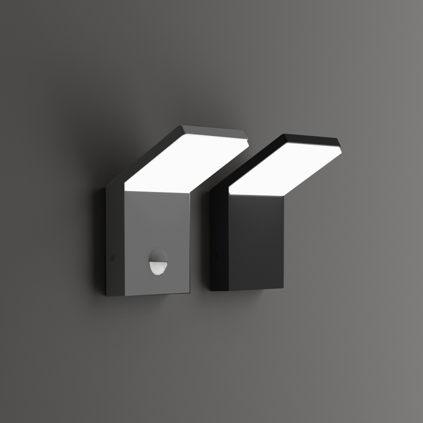 Ideal Lux STYLE - Lampă LED de exterior cu senzor, 9W, 230V, 4000K, CRI 90, IP54, antracit