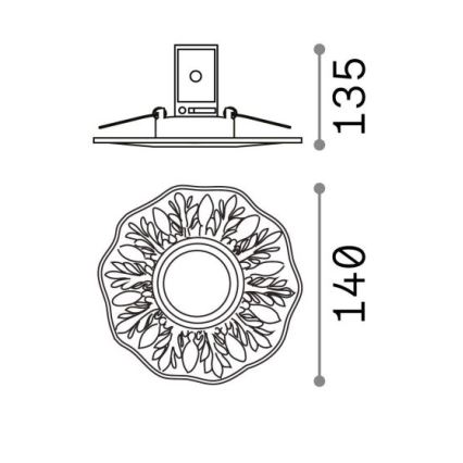 Ideal Lux - Corp încastrat de tavan POLKA, 1x GU10, 50W, 230V, bronz