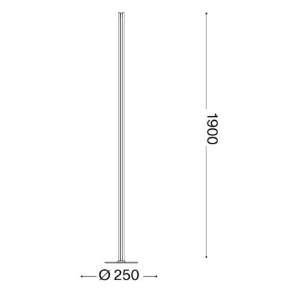 Ideal Lux - DORICA Lampă de podea LED dimabilă, 50W, 230V, CRI 90, neagră