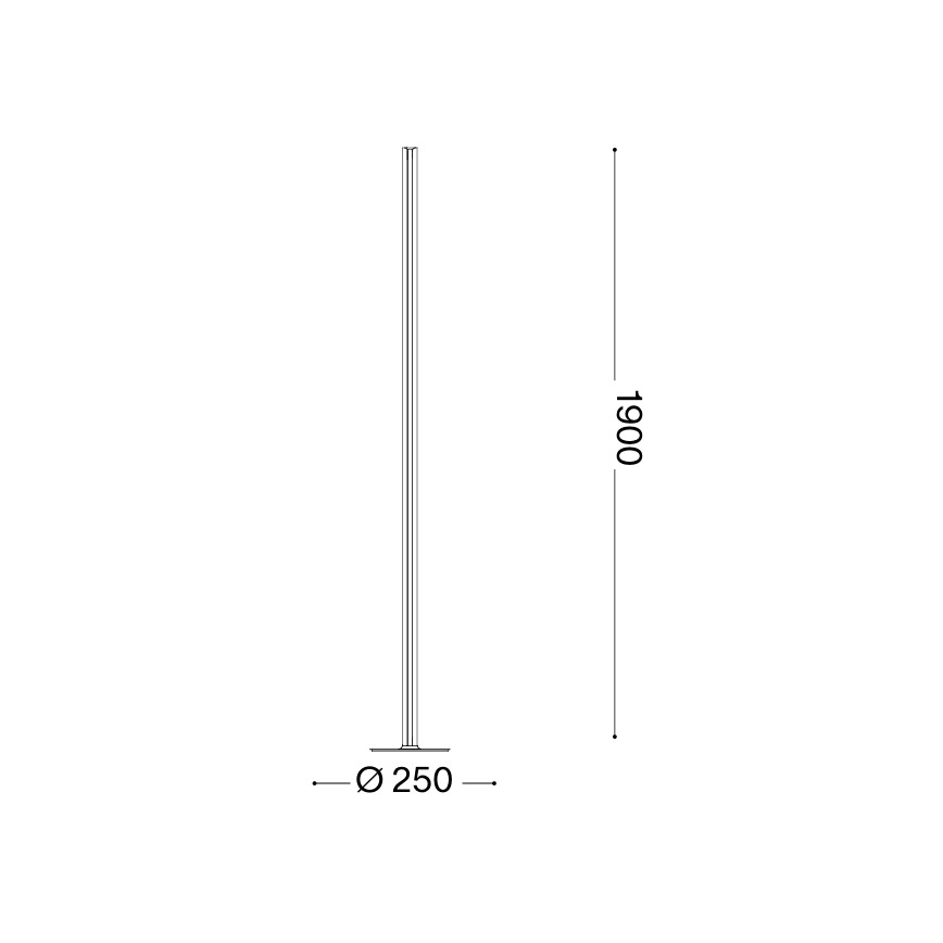 Ideal Lux - DORICA Lampă de podea LED dimabilă, 50W, 230V, CRI 90, neagră