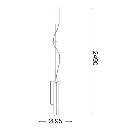 Ideal Lux - Lustră LED DORICA dimmabilă, suspendată pe cablu, 3xLED/9W/230V, IRC 90, Ø 9,5 cm, neagră