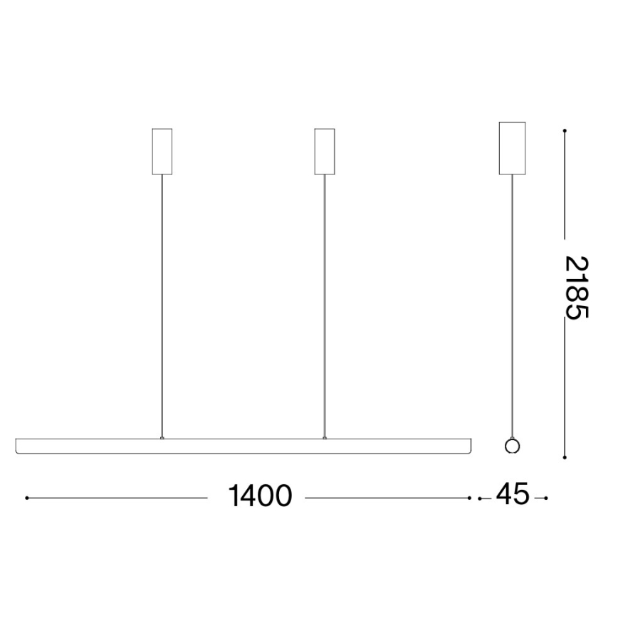 Ideal Lux - Lustră LED reglabilă suspendată pe cablu DORICA LED/35W/230V CRI 90, 140 cm, portocaliu