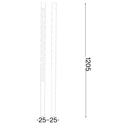 Ideal Lux JEDI - lampă LED de exterior, 19W/230V, 120 cm, CRI 90, IP65, maro