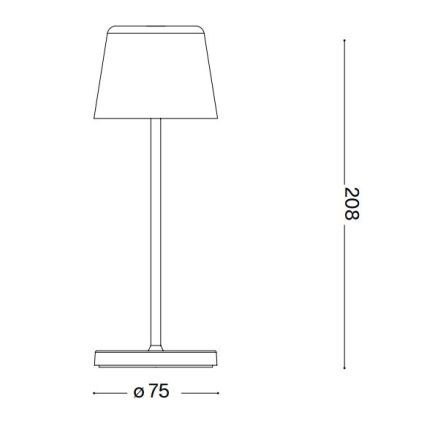 Ideal Lux - Lampă de masă LED exterioară reglabilă prin atingere CUTE LED/2,5W/3,7V 3000 mAh USB 2200-2700K IP65 albă