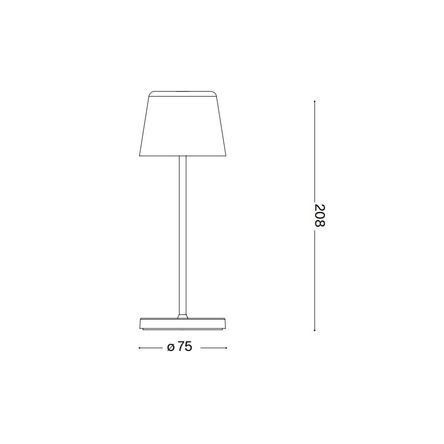 Ideal Lux - Lampă de masă LED exterioară reglabilă prin atingere CUTE LED/2,5W/3,7V 3000 mAh USB 2200-2700K IP65 albă