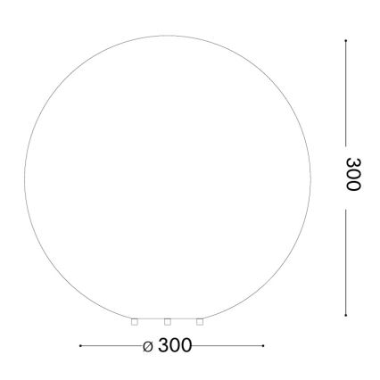 Ideal Lux - Lampă de exterior DORIS 1xE27/60W/230V Ø 30 cm IP44 gri
