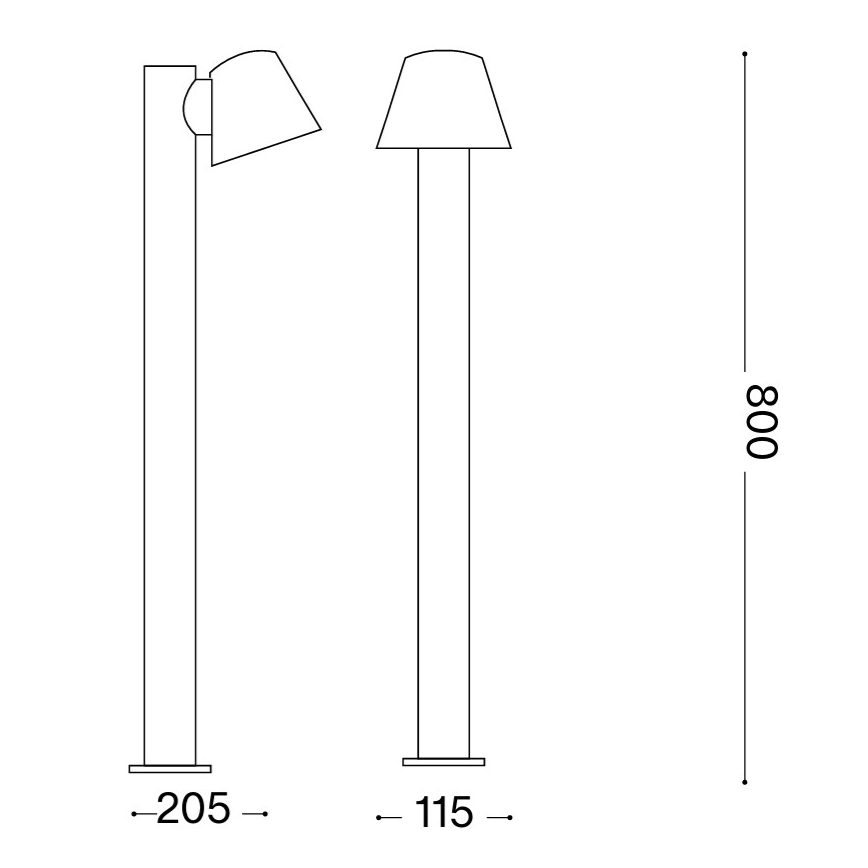 Ideal Lux - Lampă de exterior GAS 1xGU10/35W/230V 80 cm IP43 maro