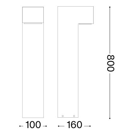 Ideal Lux - Lampă de exterior SIRIO 1xGX53/9W/230V 80 cm IP65 maro
