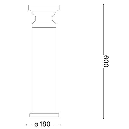 Ideal Lux - Lampă de exterior TORRE, 1x E27, 15W, 230V, 60 cm, IP65, negru