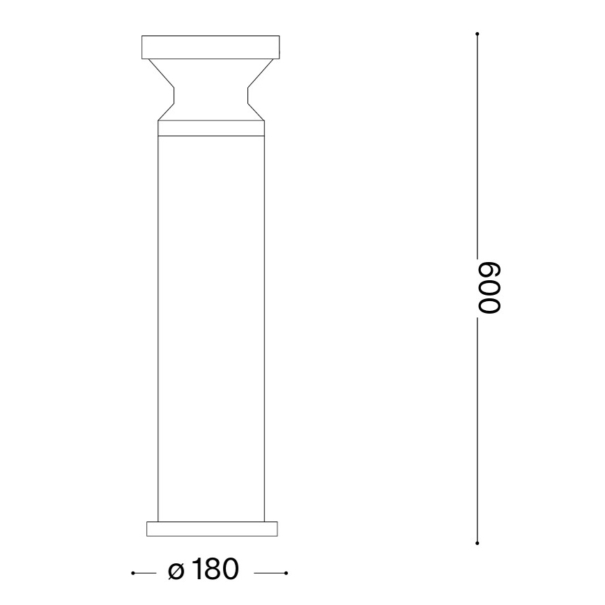 Ideal Lux - Lampă de exterior TORRE, 1x E27, 15W, 230V, 60 cm, IP65, negru