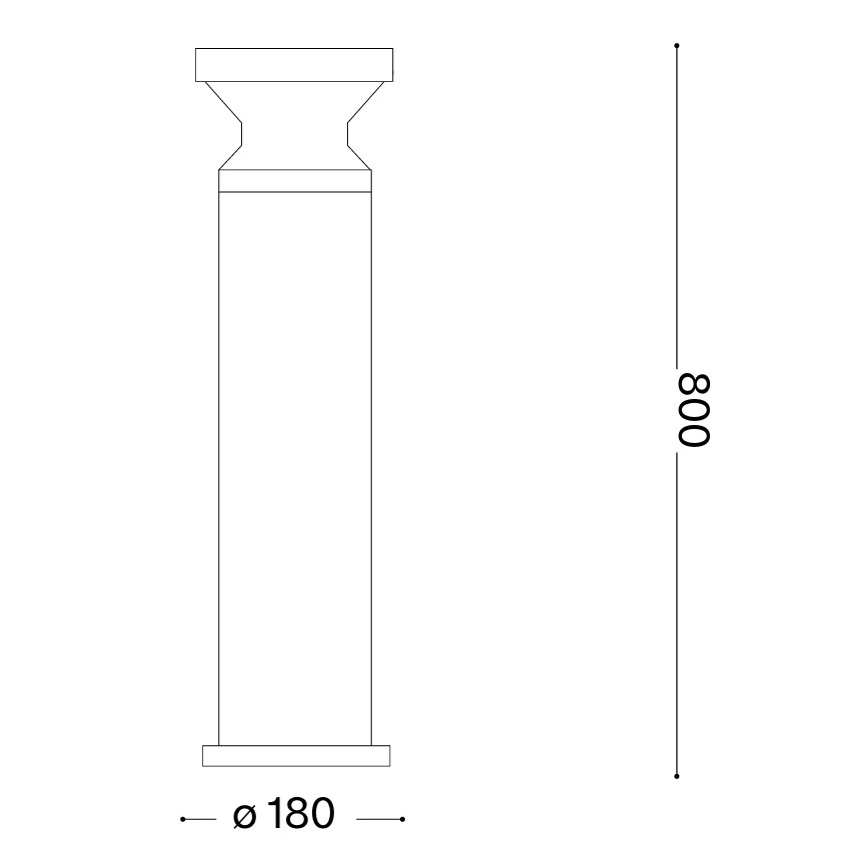 Ideal Lux - Lampă de exterior TORRE 1xE27/15W/230V, 80 cm, IP65, antracit