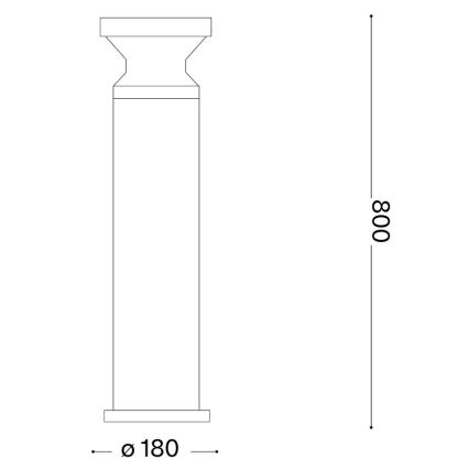 Ideal Lux - Lampă de exterior TORRE 1xE27/15W/230V 80 cm IP65 neagră