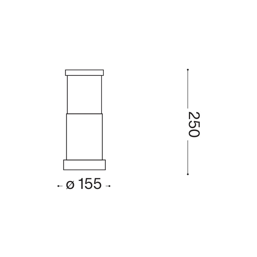 Ideal Lux - Lampă de exterior TRONCO, 1xE27/42W/230V, 25 cm, IP65, neagră