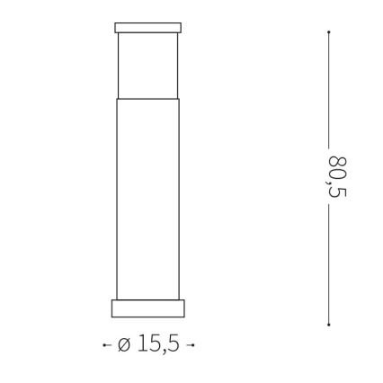 Ideal Lux - Lampă de exterior TRONCO, 1xE27/42W/230V, 80 cm, IP65, antracit