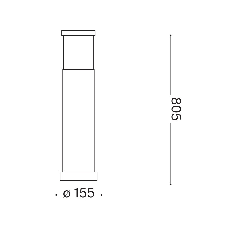 Ideal Lux - Lampă de exterior TRONCO 1xE27/42W/230V 80 cm IP65 neagră