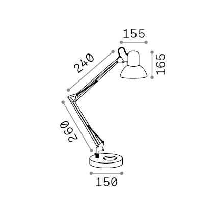 Ideal Lux - Lampă de masă 1xE27/42W/230V, neagră