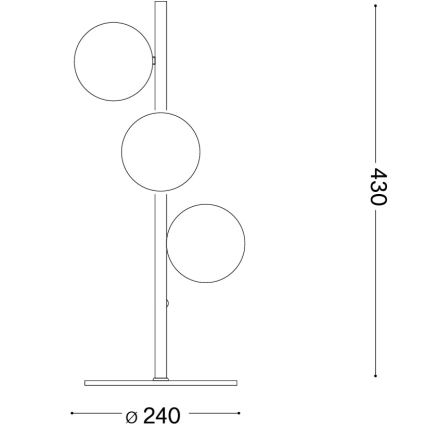 Ideal Lux - Lampă de masă LED PERLAGE 3xG9/3W/230V auriu/bej fumuriu