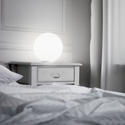 Ideal Lux - Lampă de masă MAPA 1xE27/42W/230V Ø 30 cm albă
